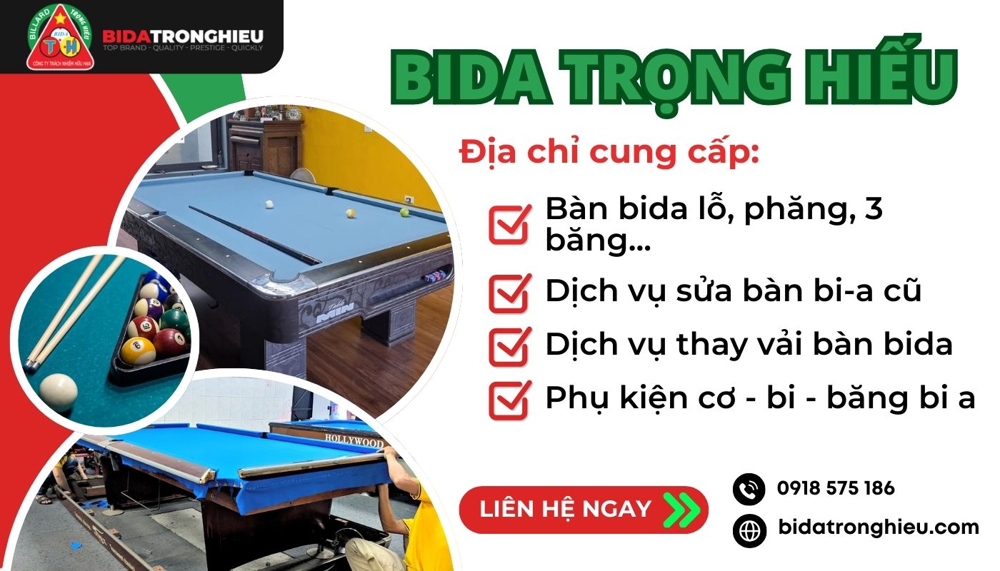 Mua bàn bida nhập khẩu chính hãng tại Bida Trọng Hiếu