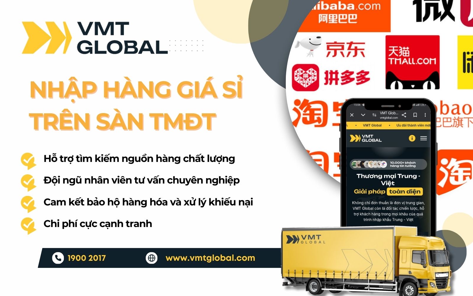 VMT Global Logistics chuyên nhập hàng giá sỉ trên sàn TMĐT