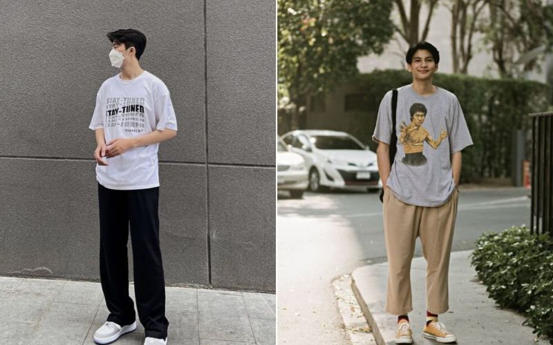 Outfit với áo thun